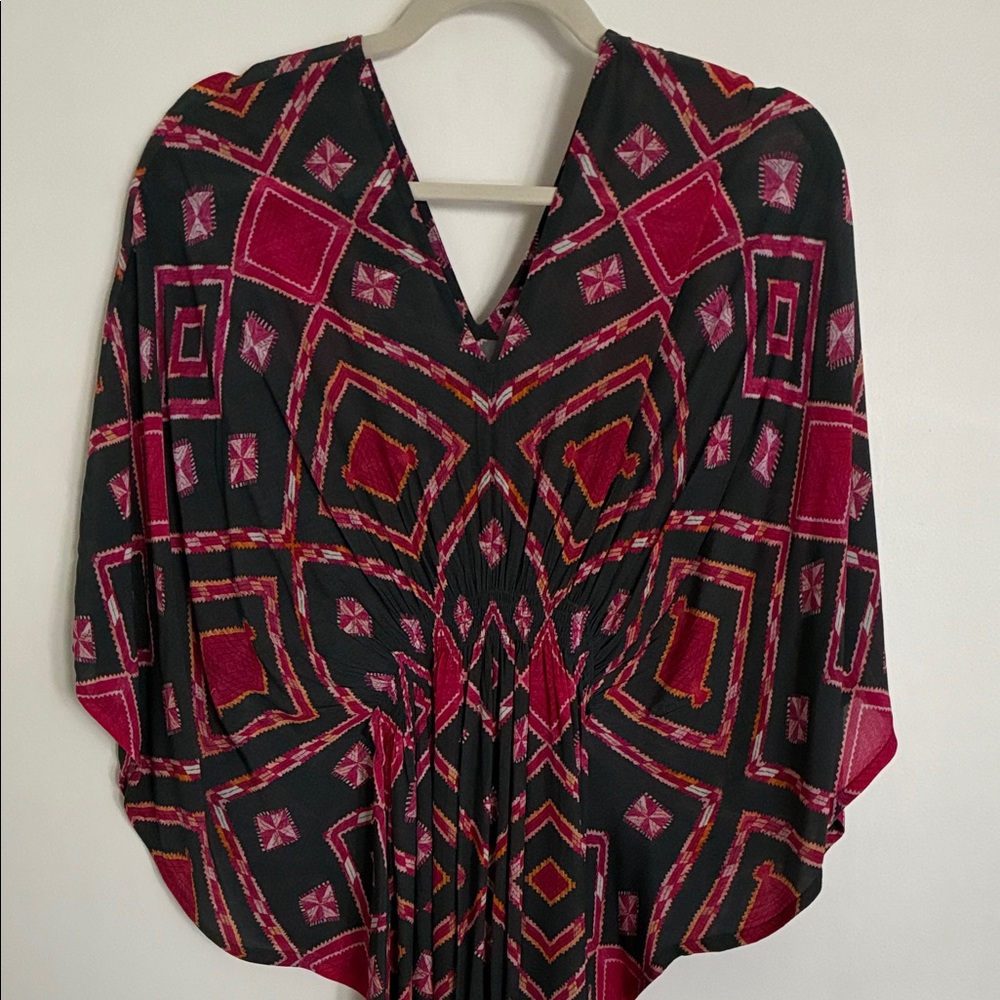 NWOT Elegant Pink & Gray Flowy Maxi Dress- one size fits all - Picture 2 of 9